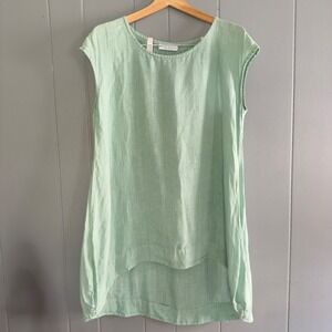 Bryn Walker mint linen tunic dress XS/Small lagenlook Euro summer lagom USA made